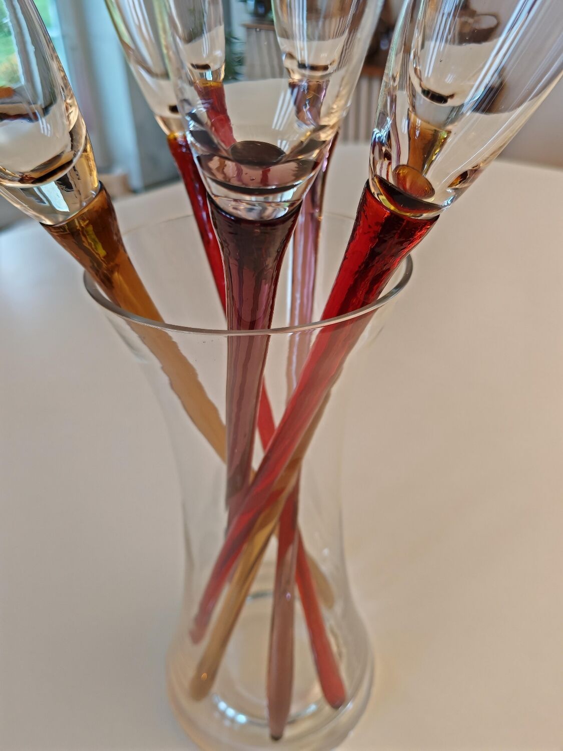 Champagne flutes in their vase
