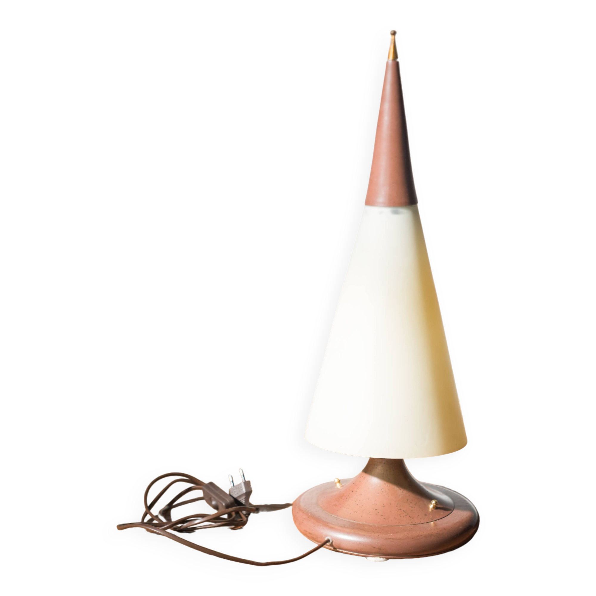 1970s-80s Brass and Glass Table Lamp