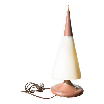 1970s-80s Brass and Glass Table Lamp