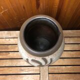 Old beige brown ceramic vase decor flowers w. germany vintage #a633