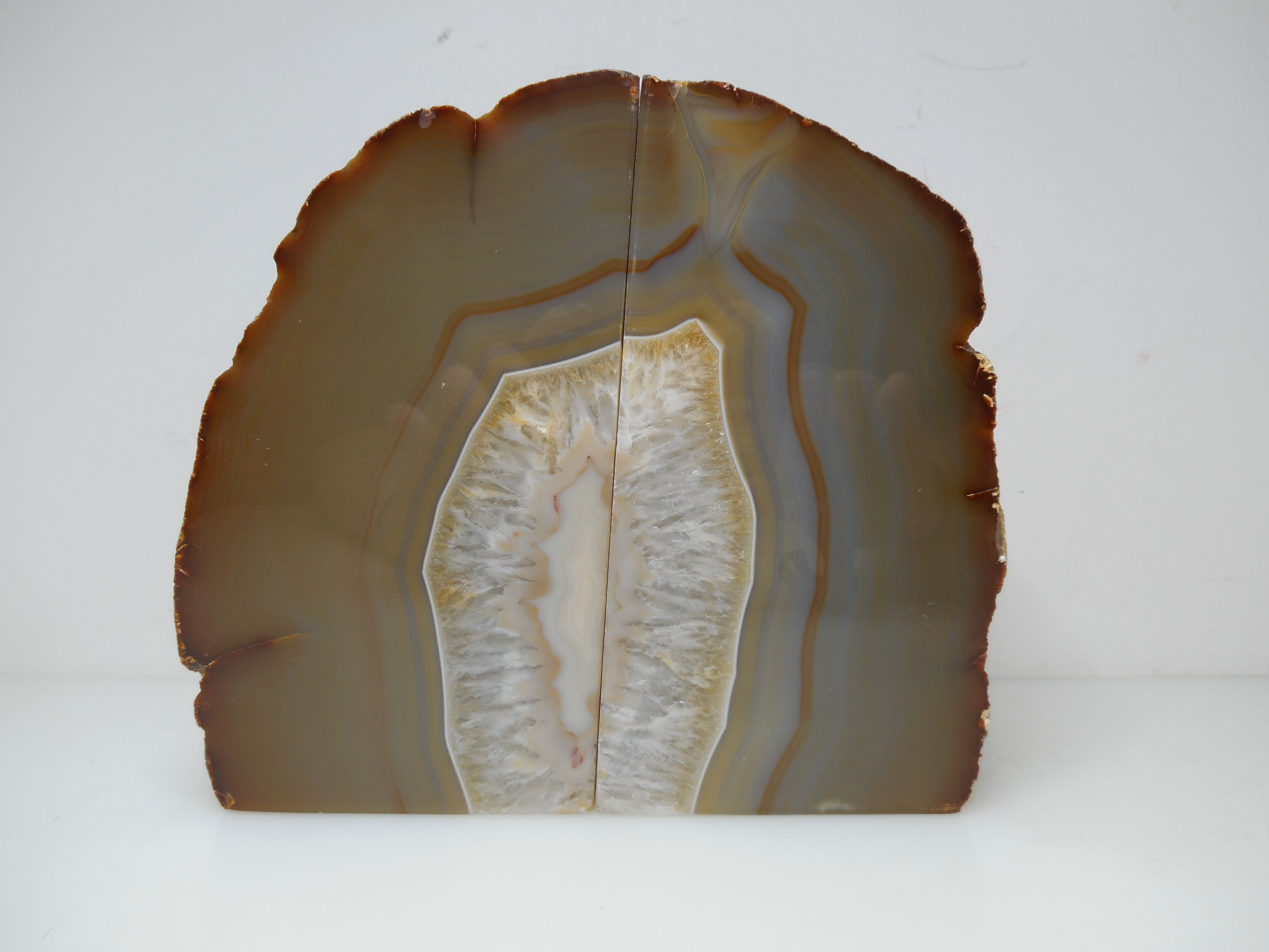 Paire de serre livres en agate bleue