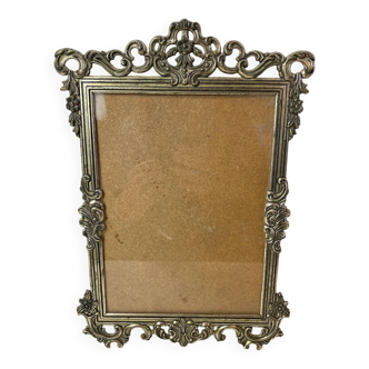 Old silver metal photo frame