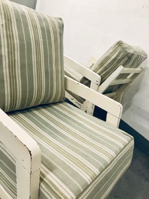 Pair of lacquered armchairs