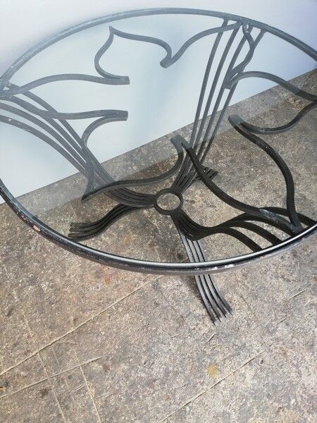 Table low wrought iron era art deco 1930/40