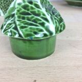 Ceramic cabbage tea set, 6 cups, teapot