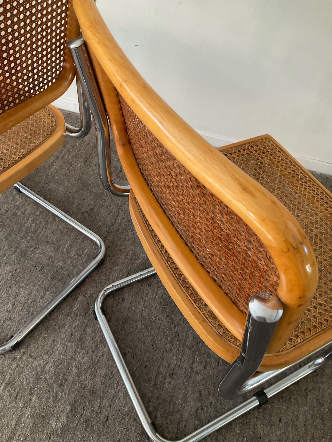 Pair of chairs Marcel Breuer Cesca B32