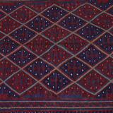 Afghan gazak geometric pattern rug 116x113cm