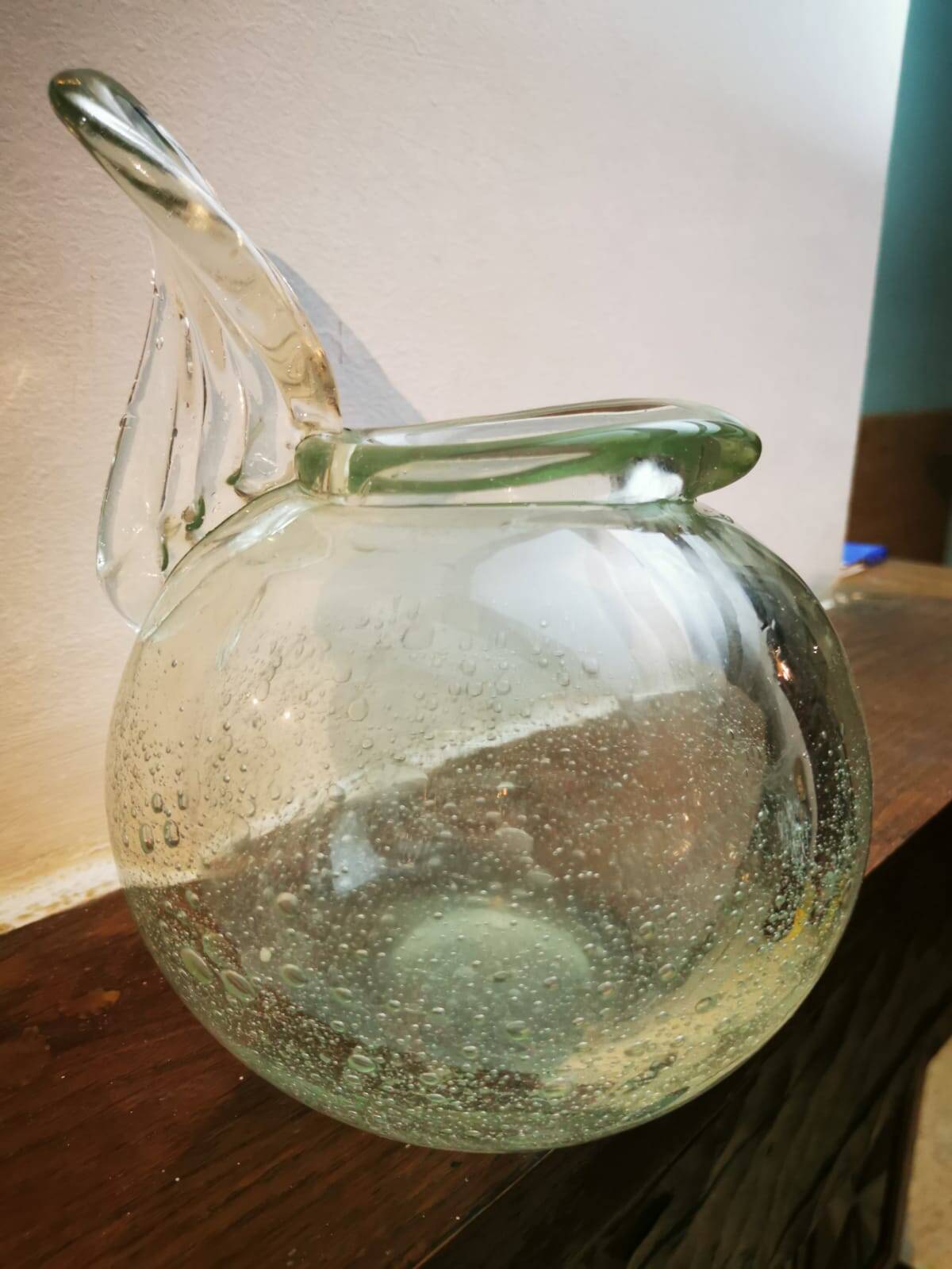 Vase in thick bubbled glass by SCHNEIDER, model by Robert-Henri Schneider.