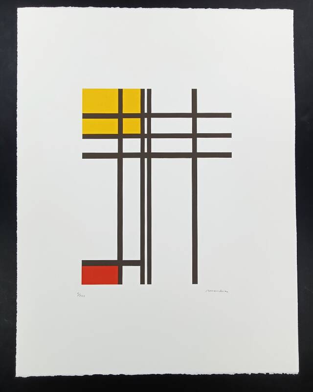 1970s Piet Mondrian Limited Edition Lithograph Numbered in Pencil.