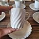 Haviland Torse Blanc porcelain, 12 cups and accessories. Limoges