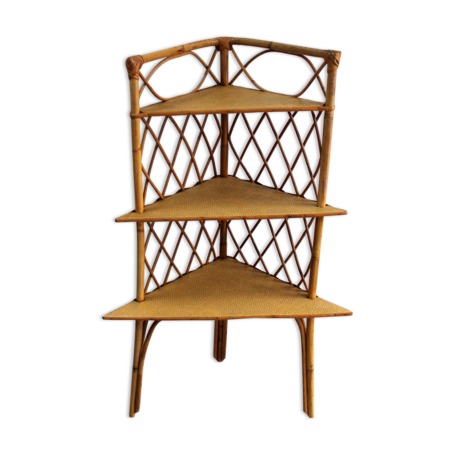 Corner Wicker shelf
