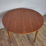 Round Scandinavian teak table