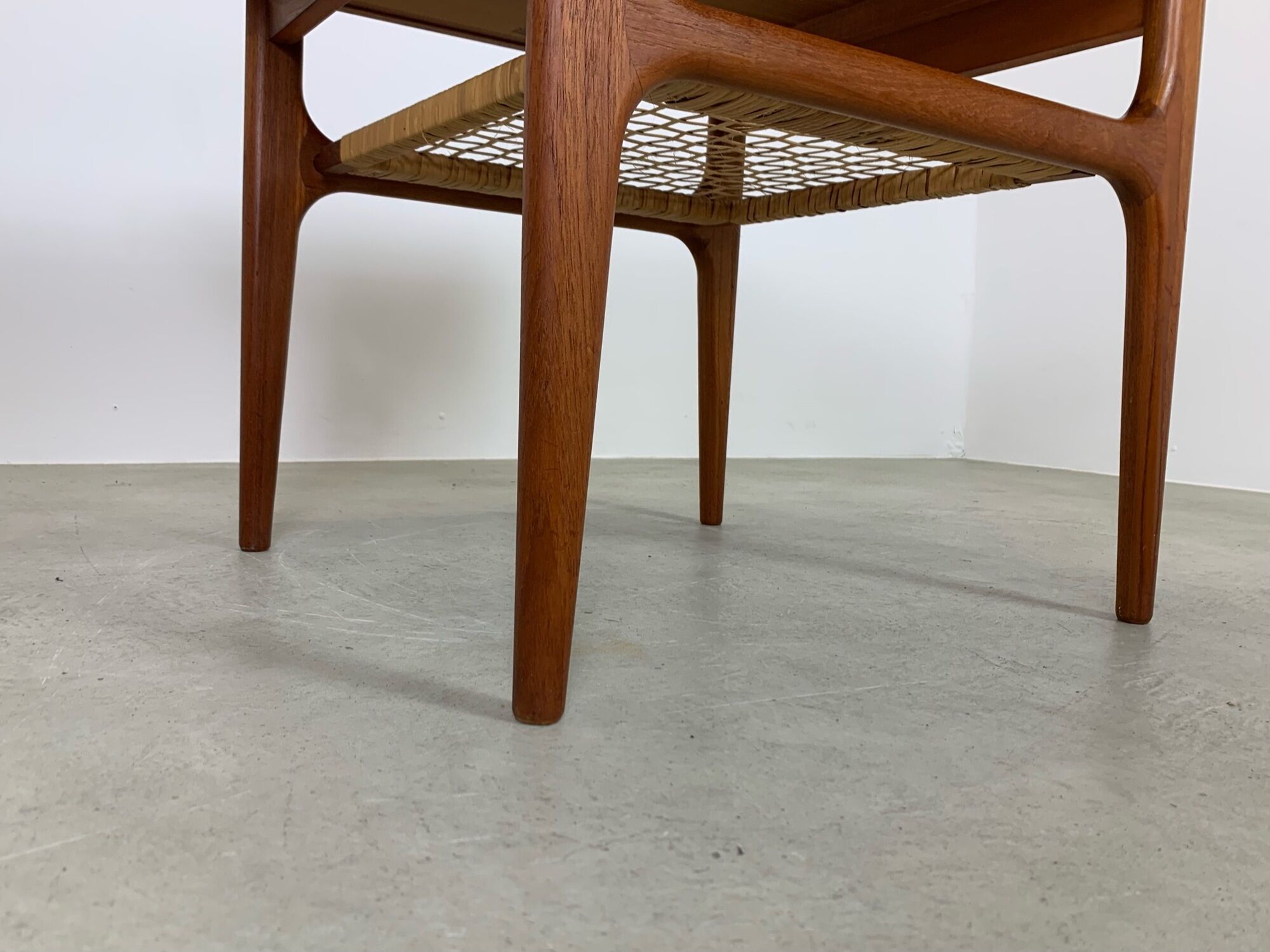 MidCentury Teak Coffee Table with Seagrass by Trioh Denmark, 1960s