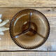 Plat en verre fumé vintage
