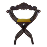 Chaise Savonarola Vintage en bois, Italie, 1950s