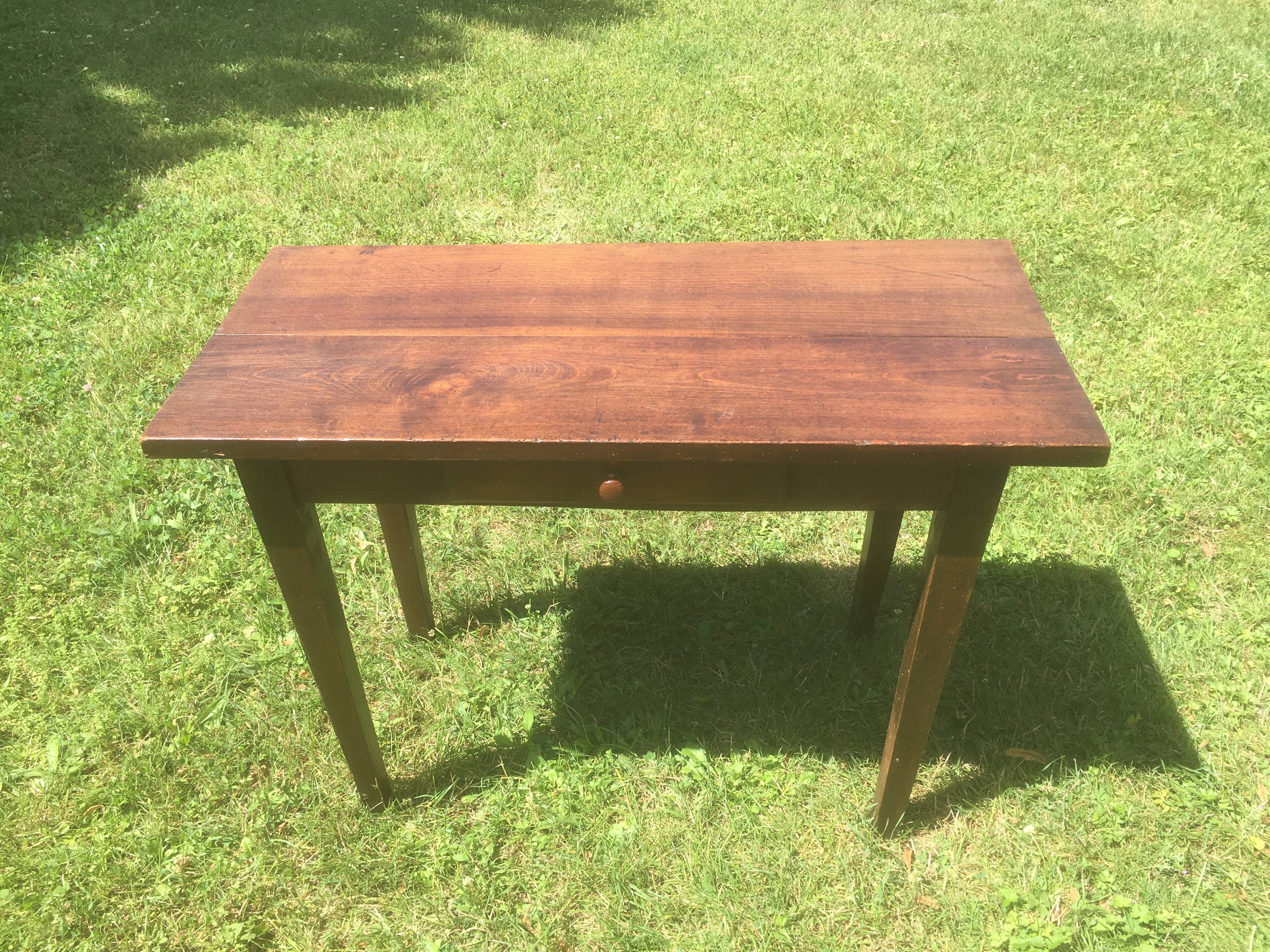 Side table with drawer in oak