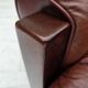 1970s, Scandinavian armchair, furniture leather, dark beech wood.
