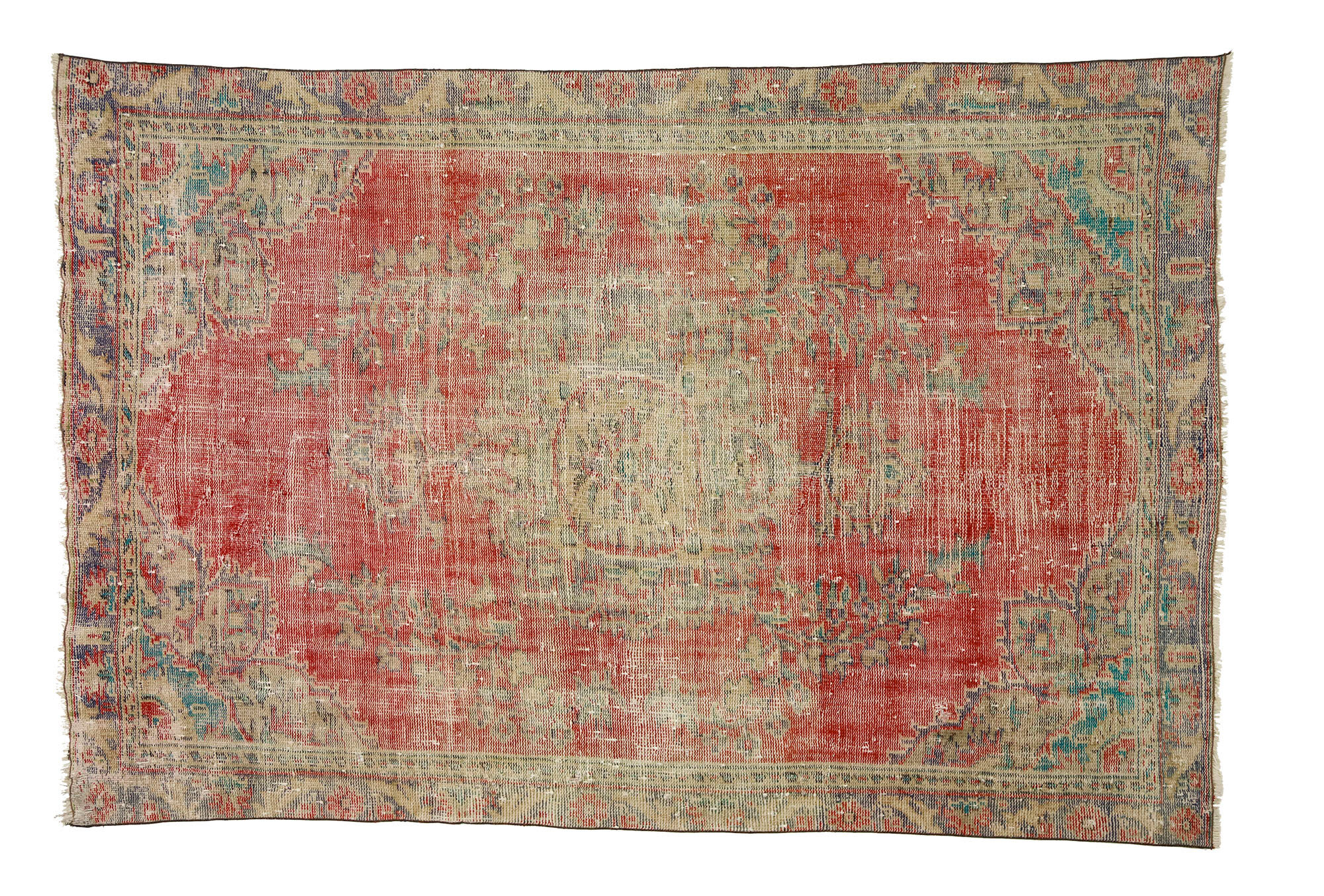 Anatolian handmade vintage rug 266 cm x 176 cm