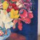 Bouquet rouge sur entablement, signé 1952
