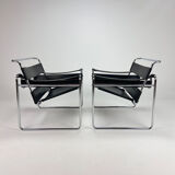 Set of 2 Wassily B3 Chairs by Marcel Breuer, 1980s