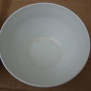 Set of 2 old ribbed white Longchamp porcelain bowls with gold decoration