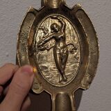Ashtray representing an oriental dancer in gold metal