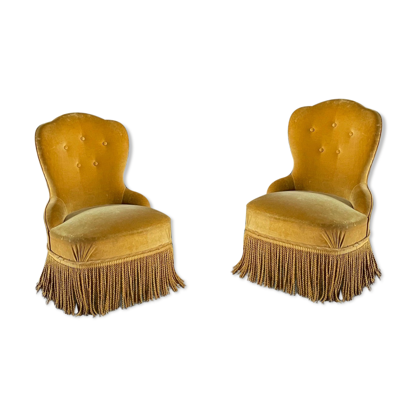 Toad armchair in vintage mustard velvet