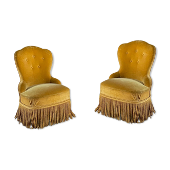 Toad armchair in vintage mustard velvet