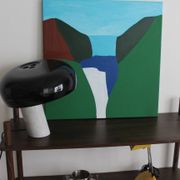 Canvas painting "Waterfall" signed