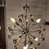 1970s chrome metal Sputnik chandelier