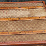 Checkerboard canvas travel trunk