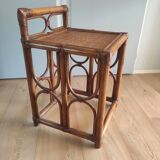 Vintage rattan bedside table