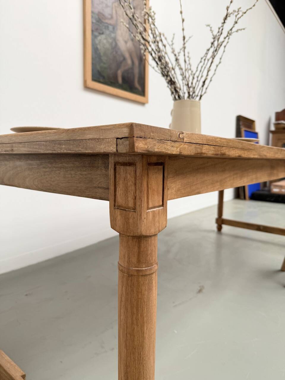 XL beech farmhouse table