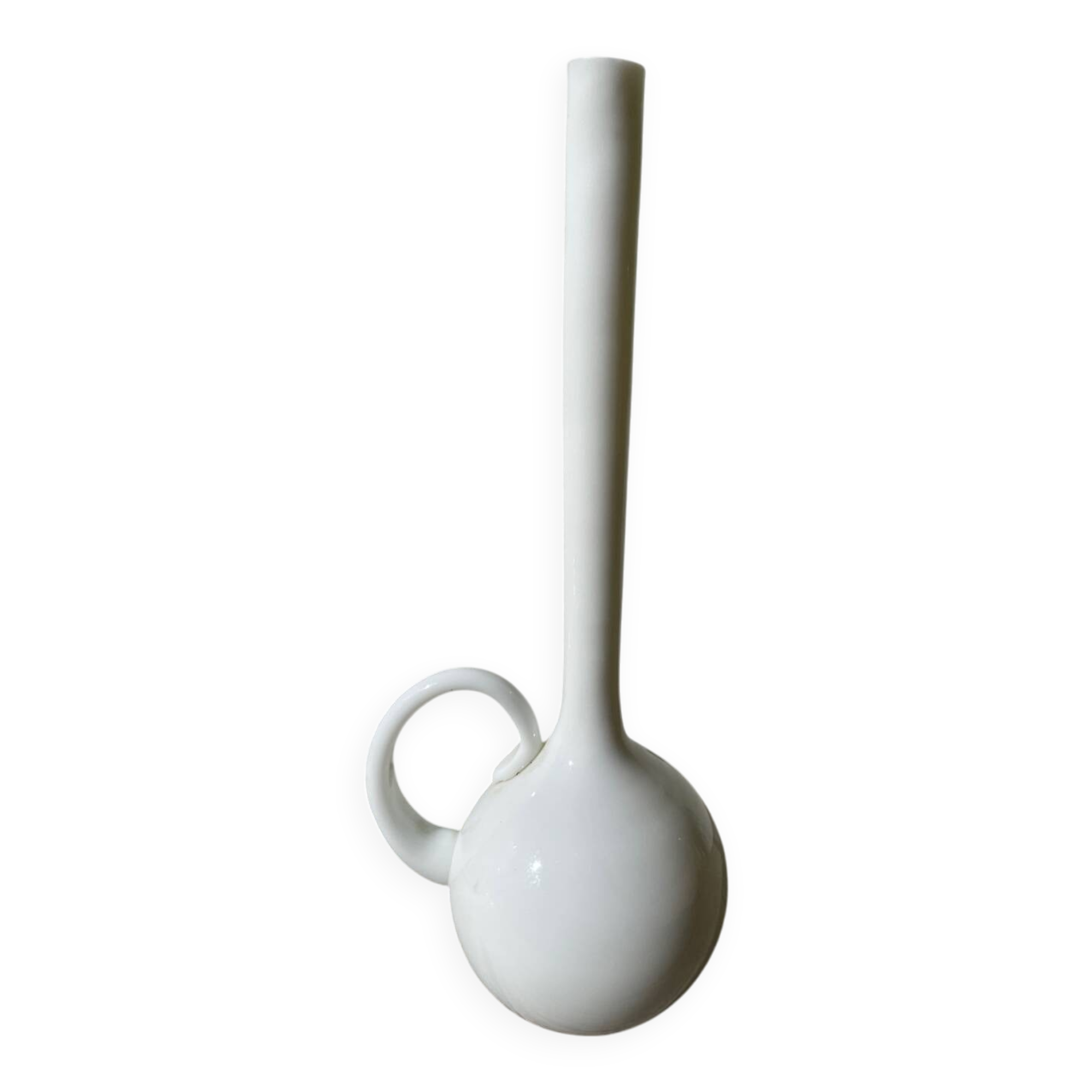 White opaline glass soliflore vase