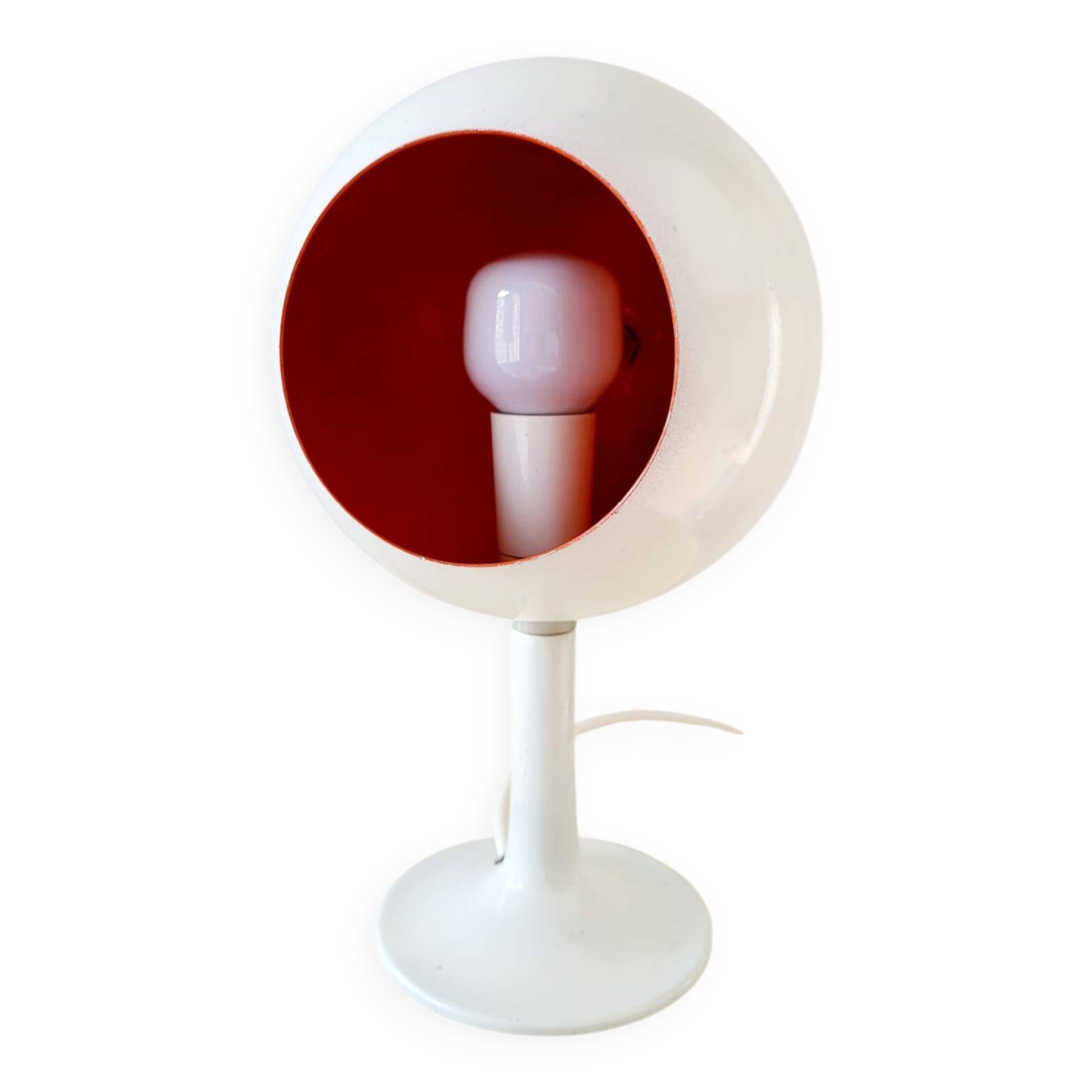 Lampe à table à globe oculaire de l'ère spatiale, Anvia, avec du métal, Jaren 1960