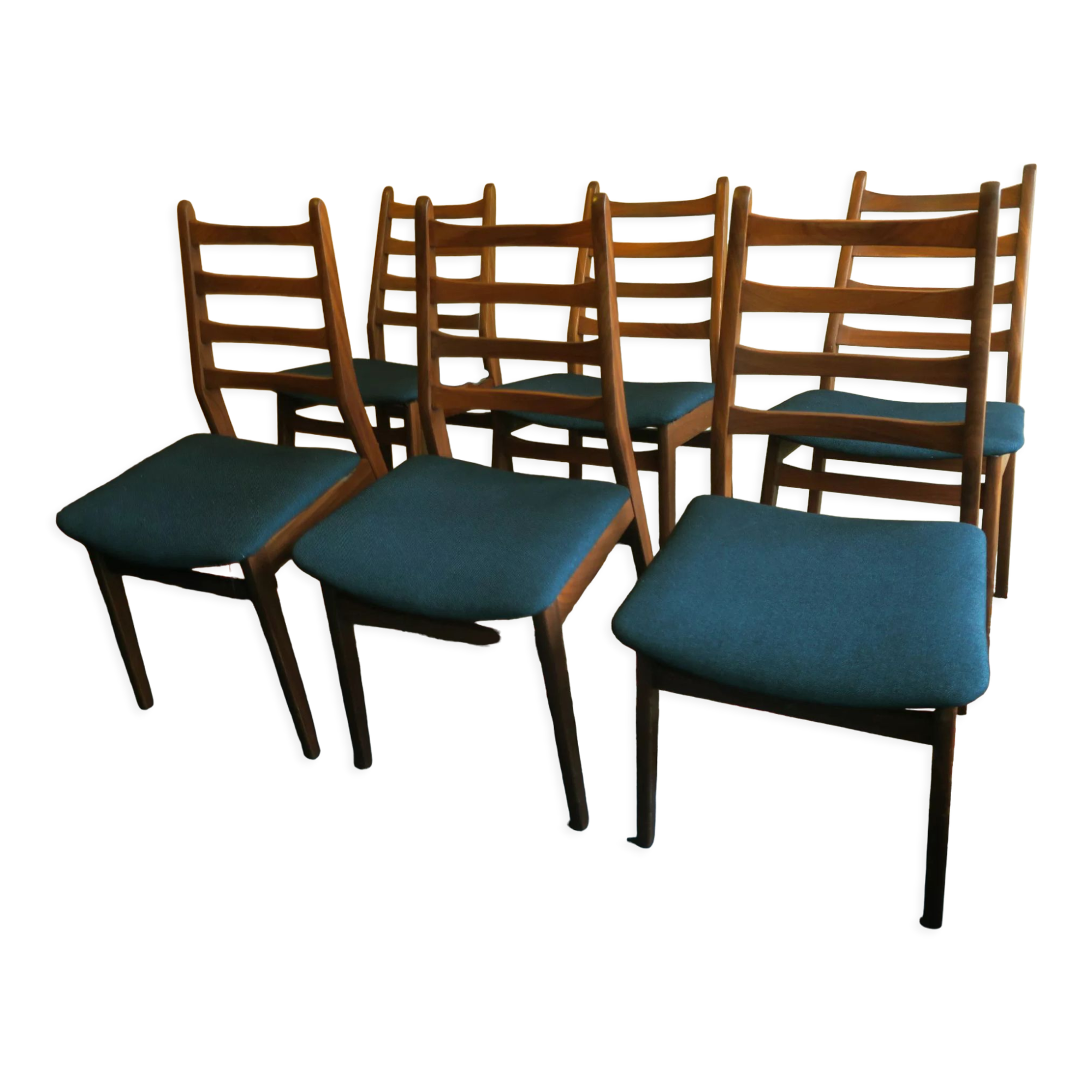 Set of 6 mid-century Danish teak dining chairs, 1960s