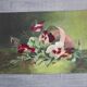 Aquarelle ancienne - bouquet de pensées