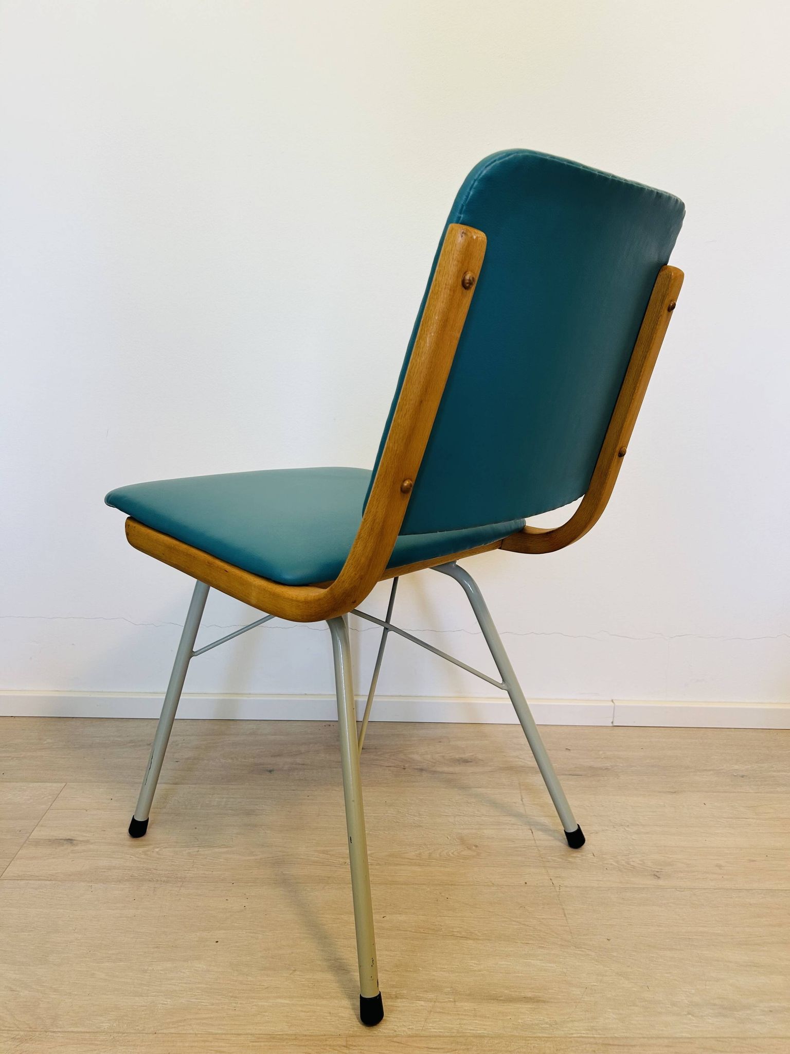 Vintage Turquoise Dining Chair by TON, from Czechoslovakia 1960’s
