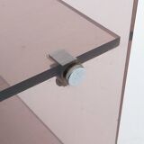 Michel Dumas smoked plexiglass rolling trolley for Roche Bobois 1970