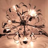 Chandelier sputnik chrome design 1970