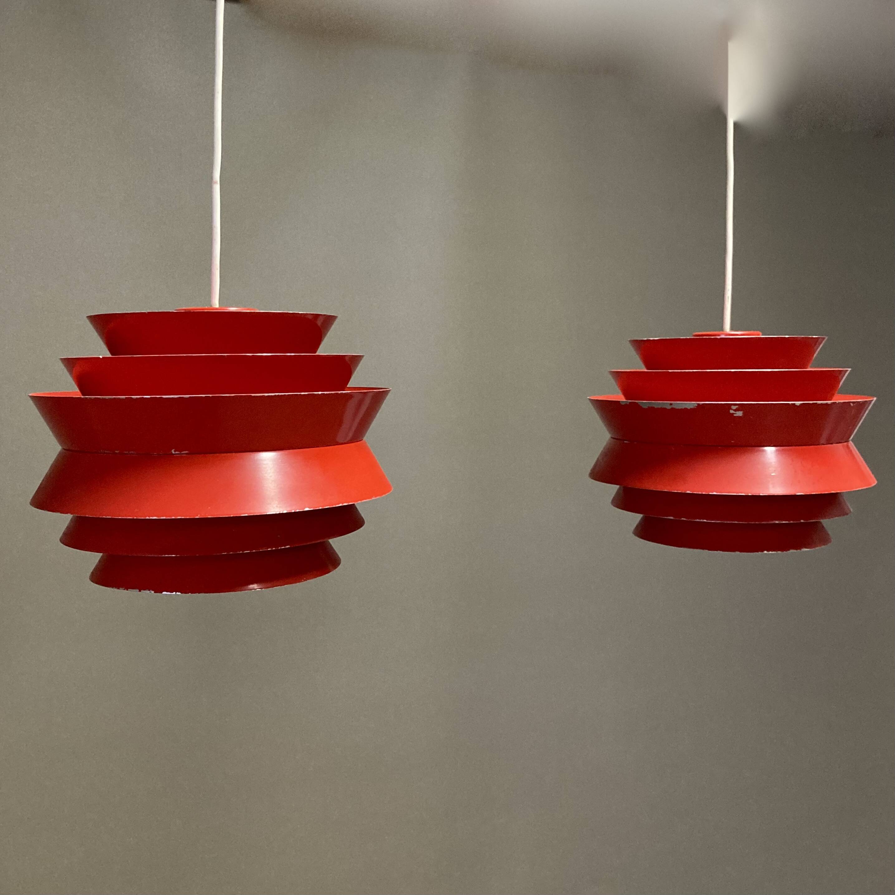 Pair of Scandinavian design pendant lights.