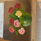 Table bouquet of roses by vintage Collet