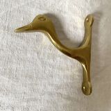 Brass coat hook, zoomorphic towel holder, bird