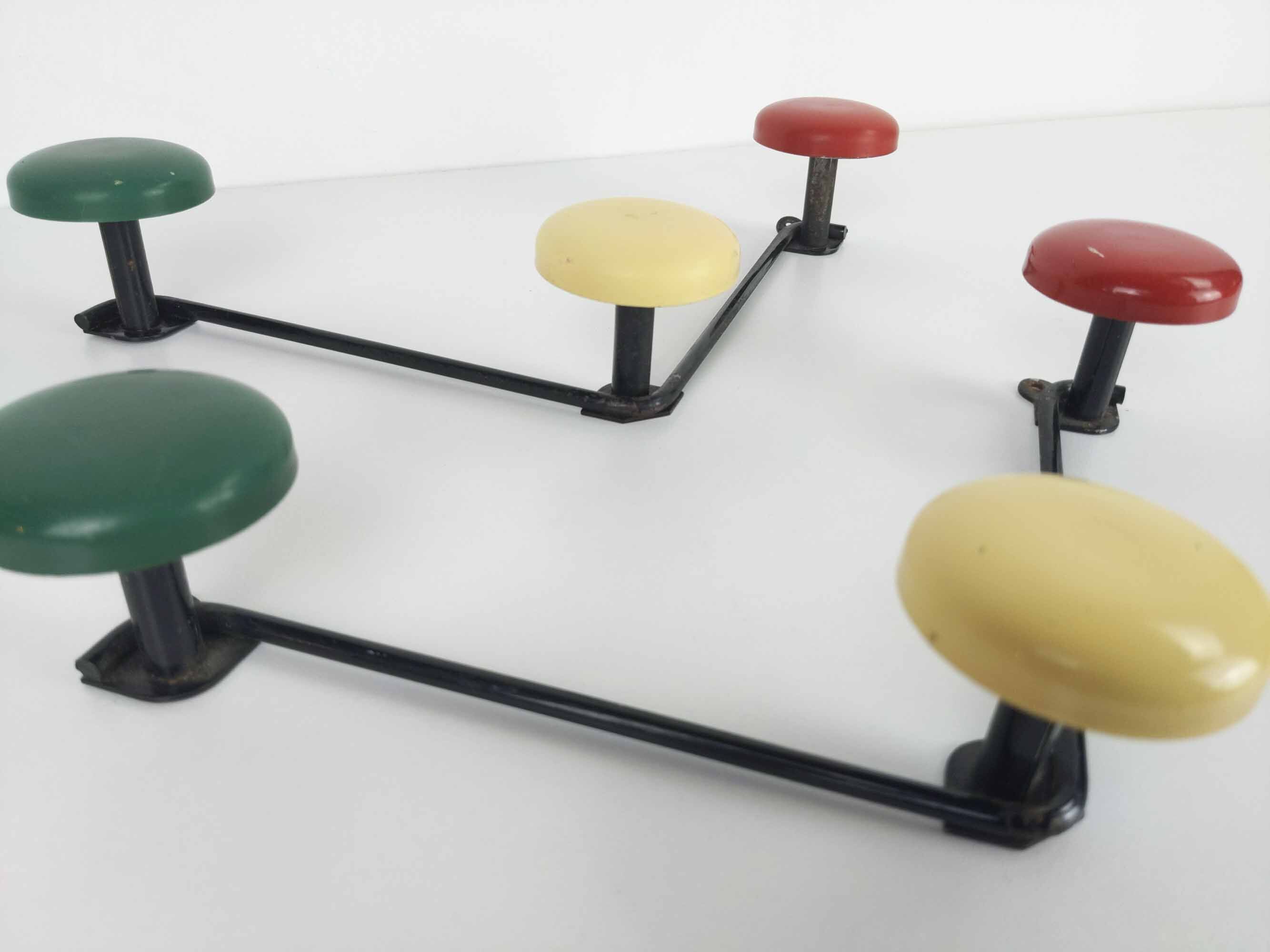 Pair of coatrack three 3 patères