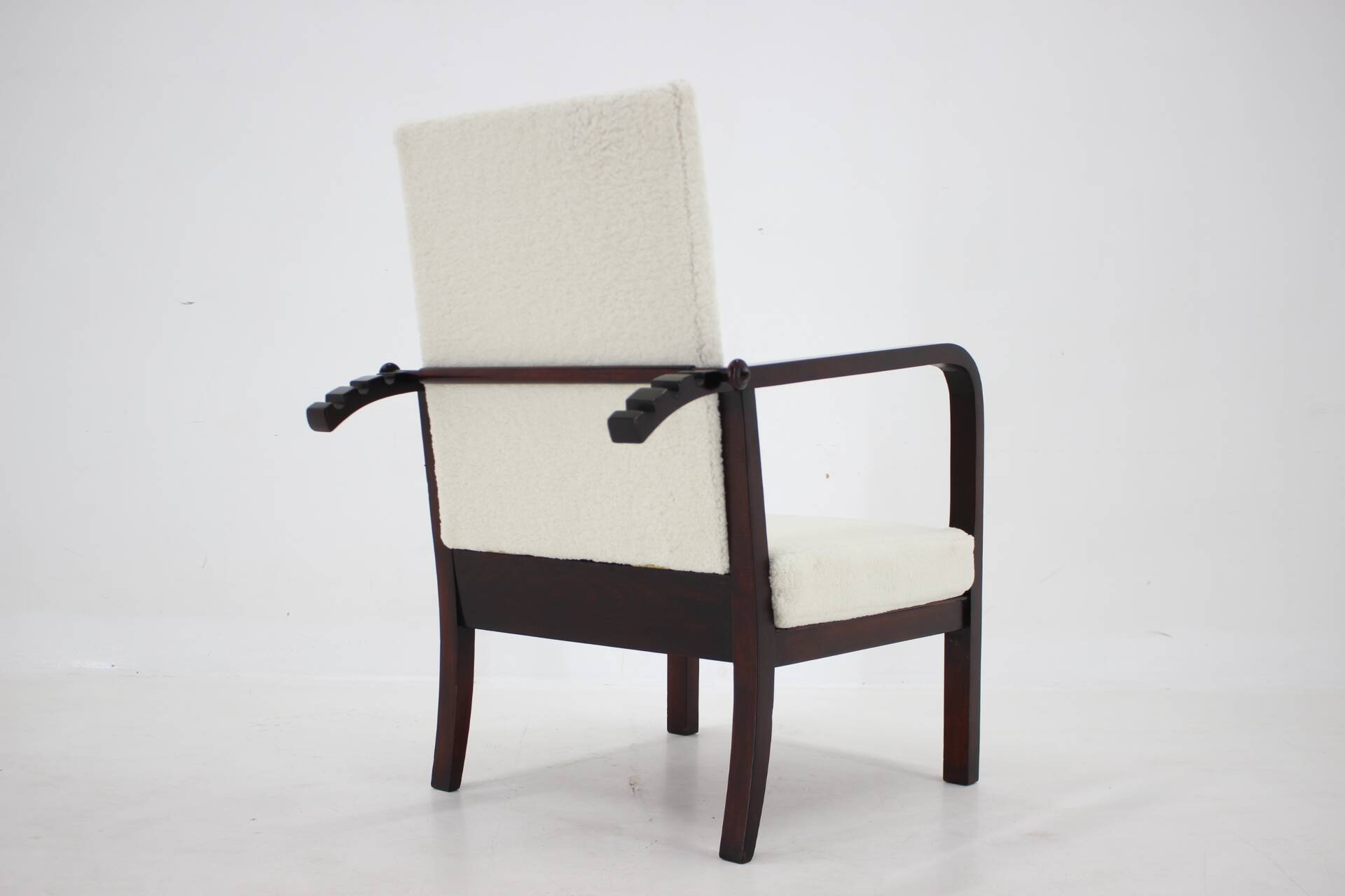1940s Restored Beech Adjustable Armchair ,Czechoslovakia