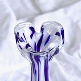 Blue and white Murano glass vase