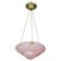 Pink Art Deco top quality pendant light with floral decorations, signed Degué