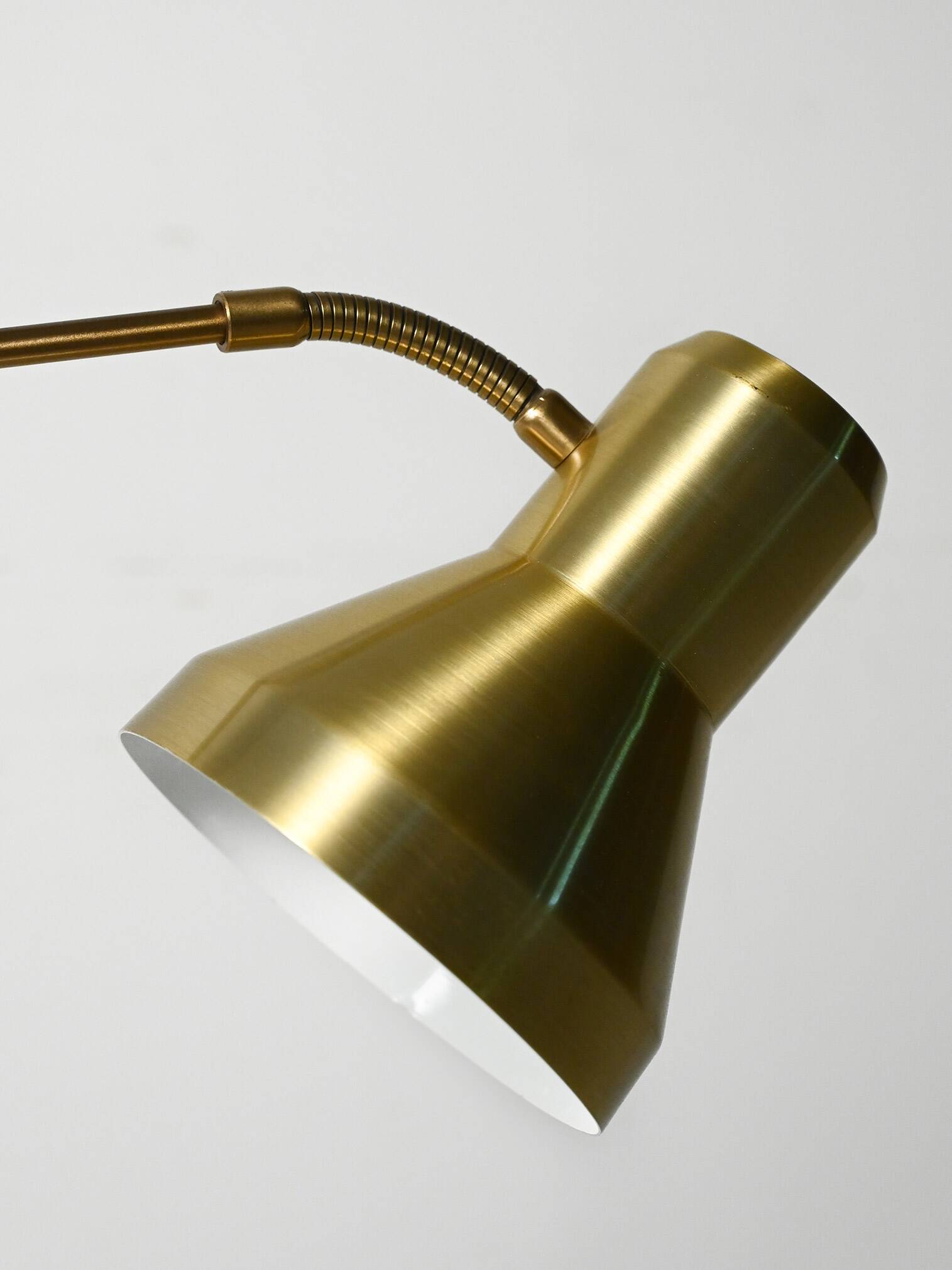 Scandinavian brass floor lamp with adjustable arm