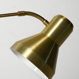 Scandinavian brass floor lamp with adjustable arm