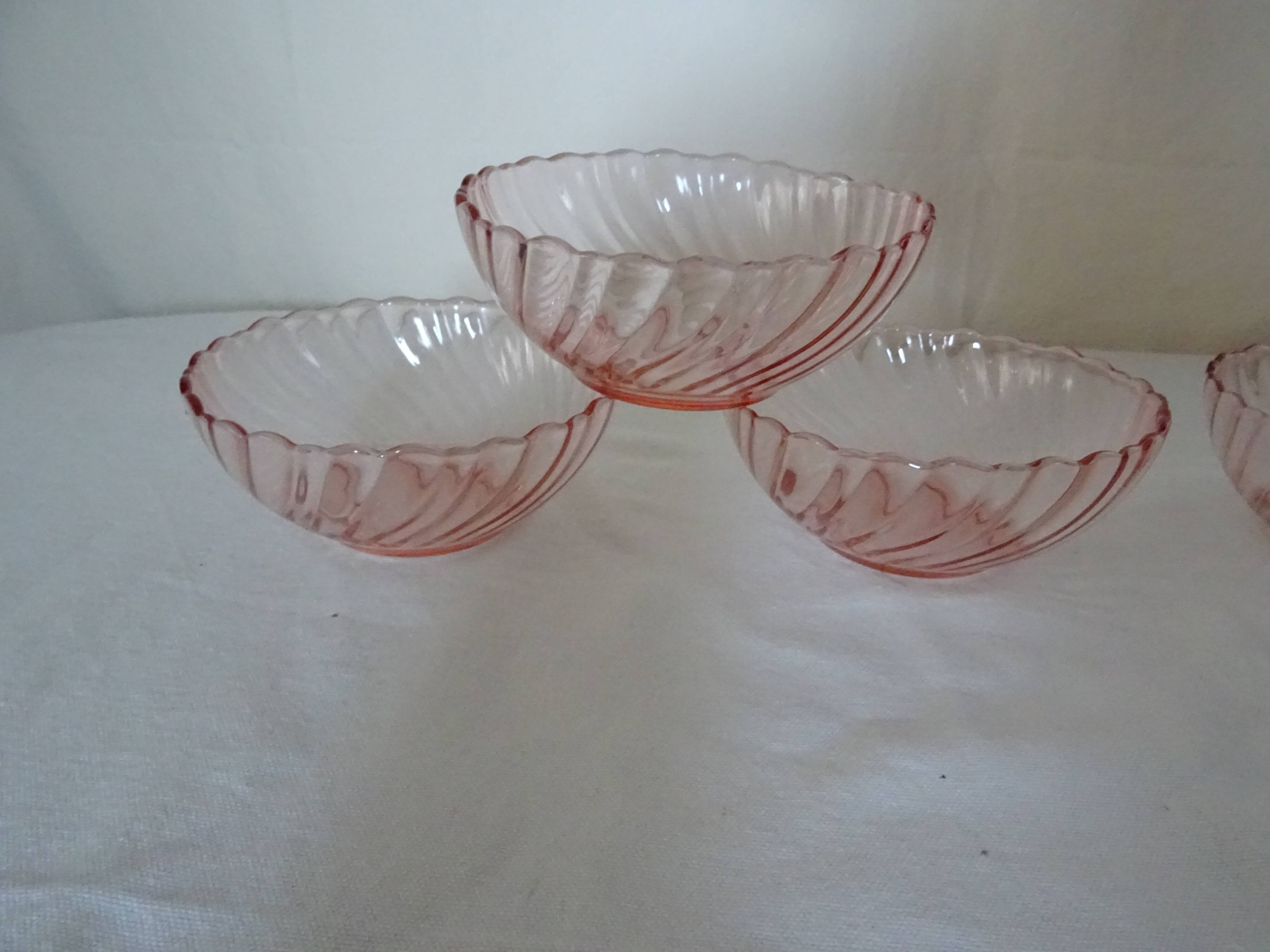 8 cups ARCOROC ROSALINE vintage twisted pink 358112